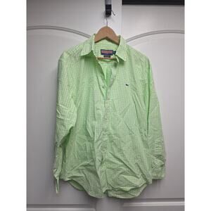 Vineyard Vines By Shep & Ian Size M Men’s Light Green Checkered Button Down